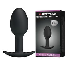 Load image into Gallery viewer, Silicone Anal Ball Butt Plug 3.34" x 1.25" Black