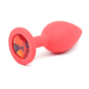 Silicone Anal Plug with Red Diamond