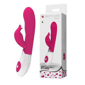 Silicone Rabbit Vibrator Dark Pink 205mm "Felix"